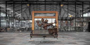 Wallace and Gromit Sculpture outside Preston Market Hall