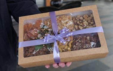 Boxed selection of nuts