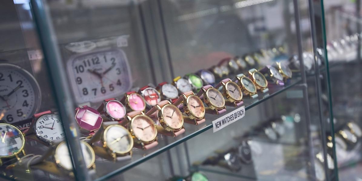 Market Jewellers watches close up Market Jewellers watches