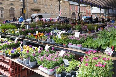 Flower stall at Preston Outdoor Market